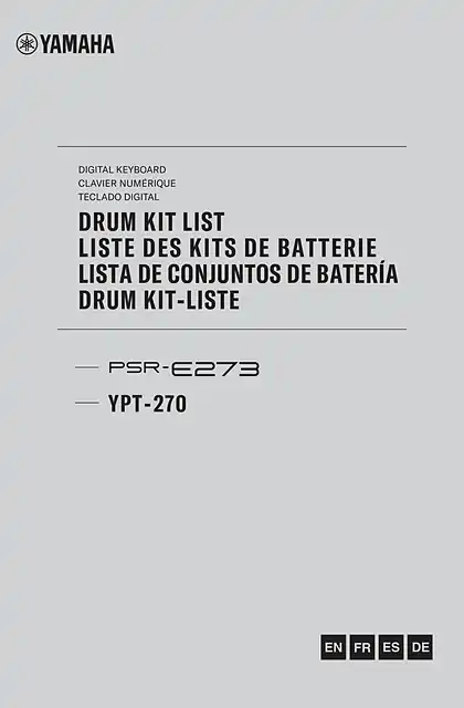 yamaha雅马哈PSR-E273_YPT-270 Drum Kit List